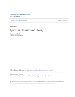 Epictetus, Stoicism, and Slavery - CU Scholar