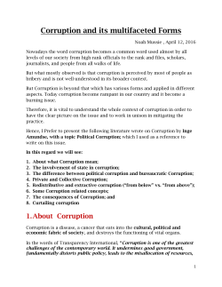 Corruption and its multifaceted Forms
