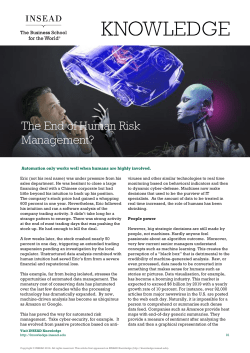 The End of Human Risk Management?