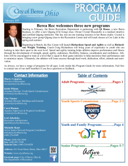 Berea Rec welcomes three new programs Contact Information Table