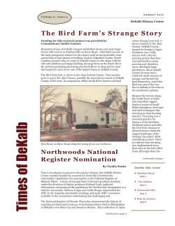 Summer 2012 - The DeKalb History Center