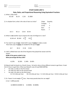 6th Grade EOG study guide &ndash; Ratios and Proportions
