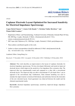 Coplanar Electrode Layout Optimized for Increased Sensitivity for