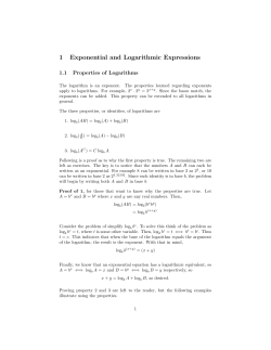 1 Exponential and Logarithmic Expressions