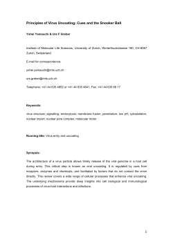 1 Principles of Virus Uncoating: Cues and the Snooker Ball