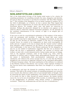 Non-Aristotelian Logics