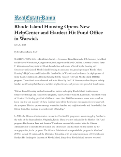 Rhode Island Housing Opens New HelpCenter and