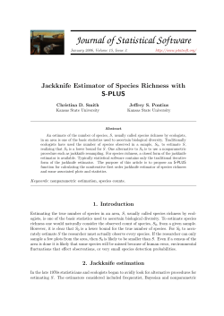 Jackknife Estimator of Species Richness with S-PLUS