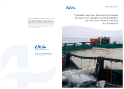 Freshwater treatment of amoebic gill disease and sea-lice in