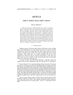 Dirty Debt Sold Dirt Cheap - Harvard Journal on Legislation