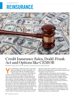 Credit Insurance Sales, Dodd-Frank Act and Options like CEMOB