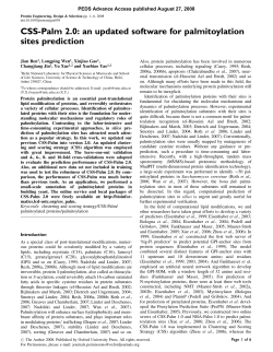 CSS-Palm 2.0: an updated software for palmitoylation sites prediction
