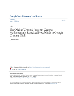 The Odds of Criminal Justice in Georgia