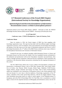 11th Biennial Conference of the French ISKO Chapter