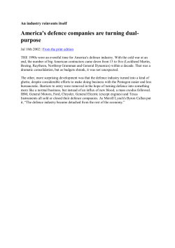 America`s defence companies are turning dual- purpose