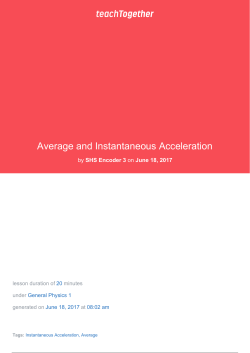 Average and Instantaneous Acceleration