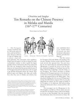 Ten Remarks on the Chinese Presence in Melaka and Manila (16th