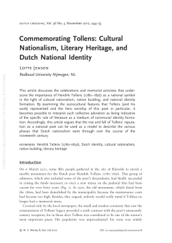Commemorating Tollens: Cultural Nationalism
