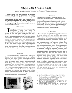 Organ Care System: Heart - University of Rhode Island