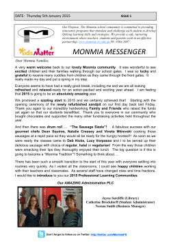 Monmia Messenger Issue 1_20150205