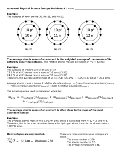 APS Isotopes Problems #1
