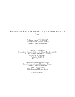Hidden Markov models for modeling daily rainfall occurrence over