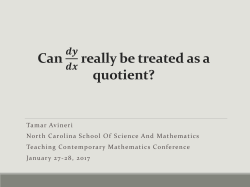 pdf Tamar Avineri_dydx as a quotient presentation