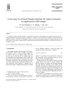 A new gray level based Hough transform for region extraction: An