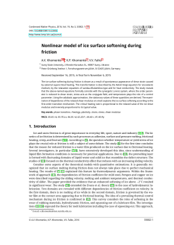 Nonlinear model of ice surface softening during friction