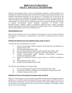 brief on environment policy and legal framework