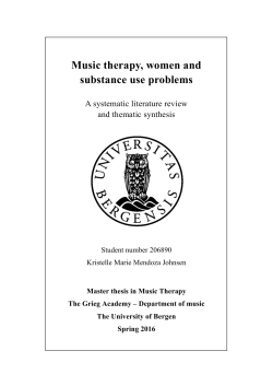 Music therapy, women and substance use problems - (BORA)