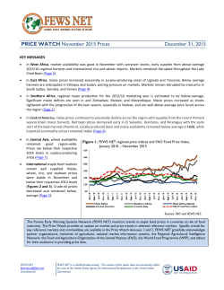 PRICE WATCH November 2015 Prices December 31, 2015