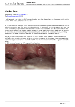 Canker Sore - Patient Care