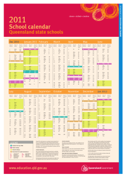 2011 School calendar Queensland state schools