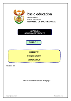 History P1 Nov 2011 Memo Eng