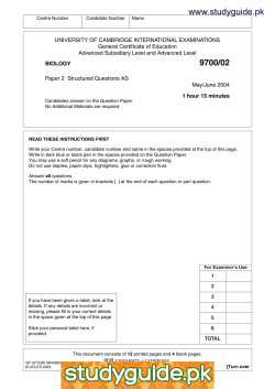 9700/02 - StudyGuide.PK