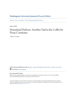 Homeland Defense: Another Nail in the Coffin for Posse Comitatus