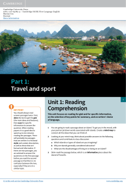 Part 1: Travel and sport - Assets
