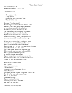 Theme for English B - Hughes.pages