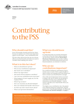 Contributing to the PSS