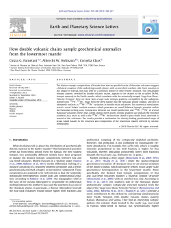 How double volcanic chains sample geochemical anomalies from