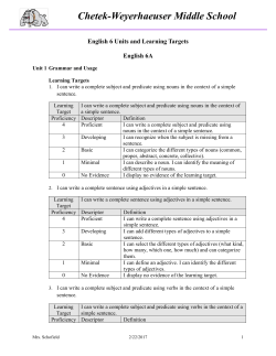 English 6 - Chetek-Weyerhaeuser School District