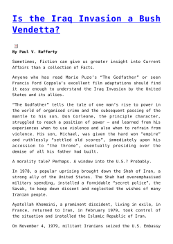 Is the Iraq Invasion a Bush Vendetta?