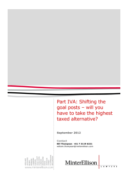 Part IVA: Shifting the goal posts - will you have to