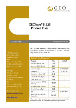 GEOlube&reg; B 225 Product Data