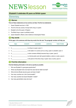 Elizabeth II celebrates 65 years as British queen