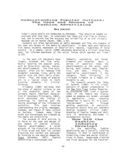 The Uses and Abuses of Fashion Advertising