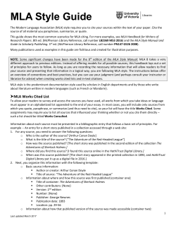 MLA Style Guide