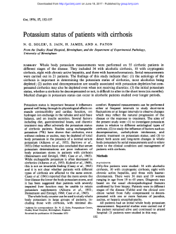 Potassium status of patients with cirrhosis