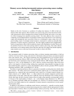 Memory access during incremental sentence processing